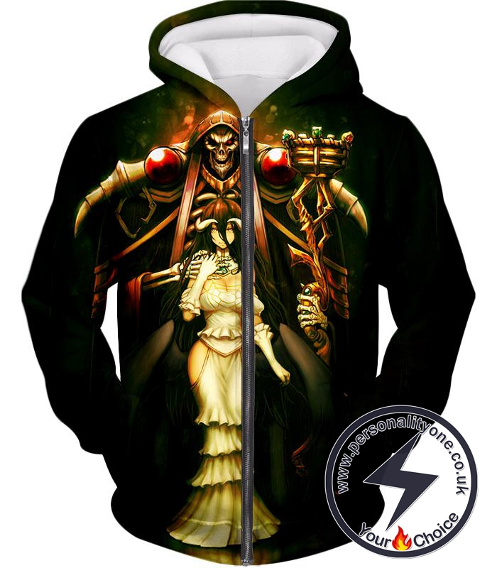 Overlord Sorcerer King Ainz Ooal Gown and White Devil Albedo Cool Anime Promo Zip Up Hoodie